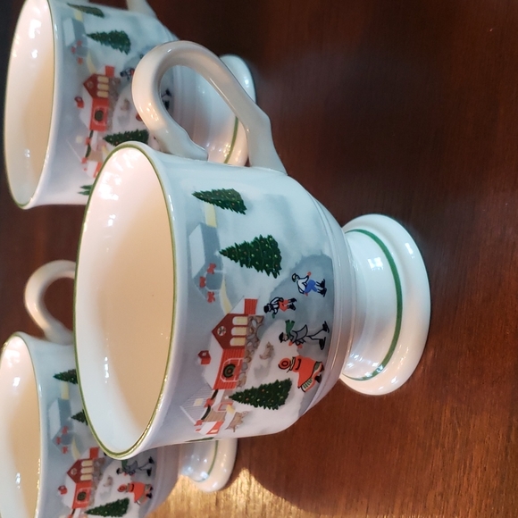 Sango 3900 Silent Night Footed Mugs Korea - Picture 4 of 16